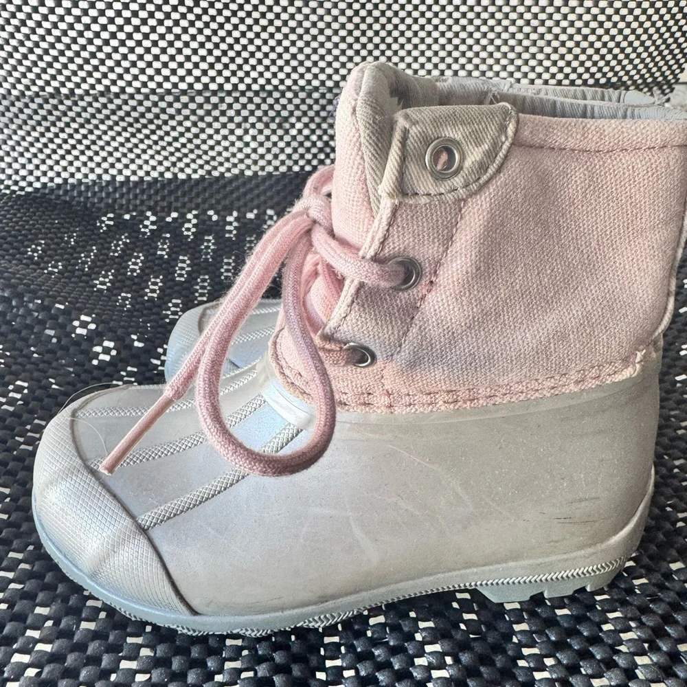 Sperry Kids Pink and Cream Boots